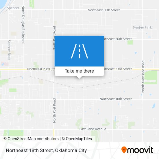 Northeast 18th Street map