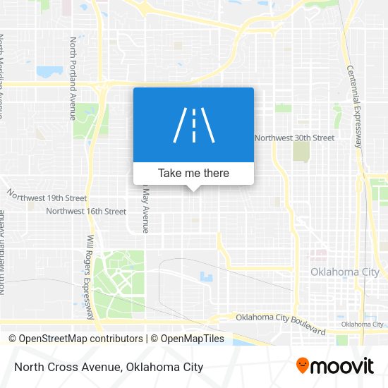 North Cross Avenue map