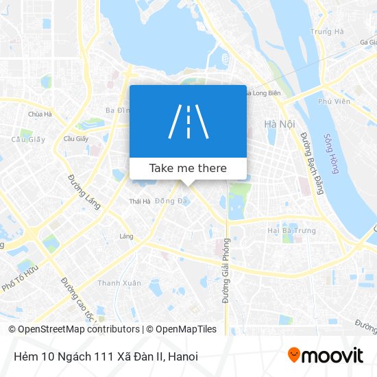 Hẻm 10 Ngách 111 Xã Đàn II map