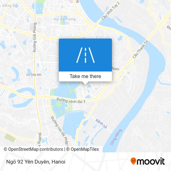 Ngõ 92 Yên Duyên map