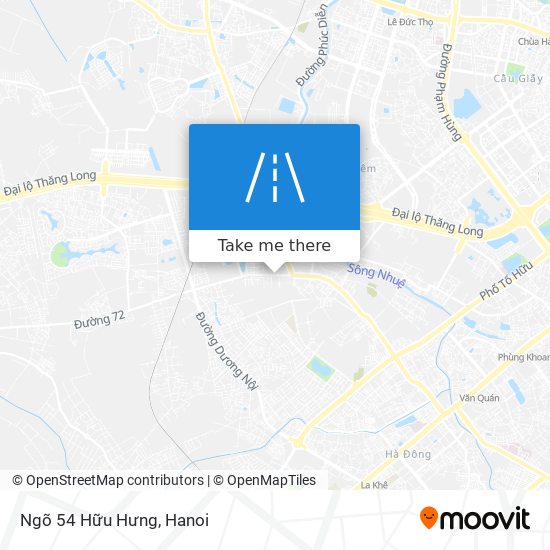 Ngõ 54 Hữu Hưng map