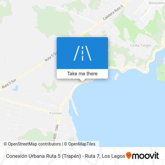 Mapa de Conexión Urbana Ruta 5 (Trapén) - Ruta 7