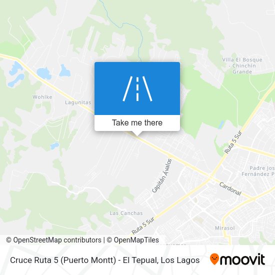Cruce Ruta 5 (Puerto Montt) - El Tepual map
