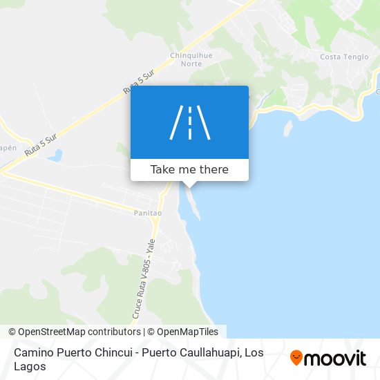 Camino Puerto Chincui - Puerto Caullahuapi map
