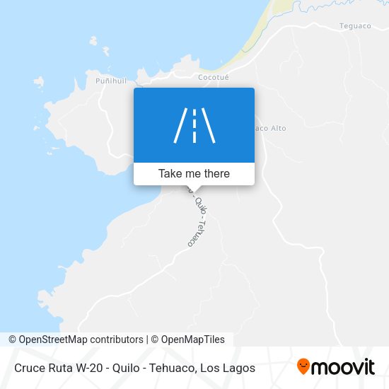 Mapa de Cruce Ruta W-20 - Quilo - Tehuaco