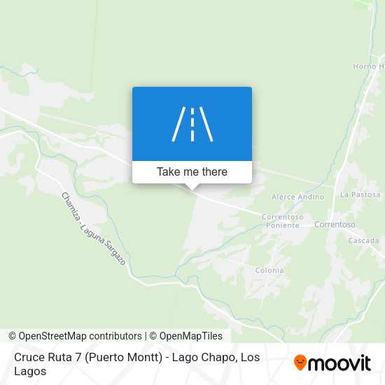 Mapa de Cruce Ruta 7 (Puerto Montt) - Lago Chapo