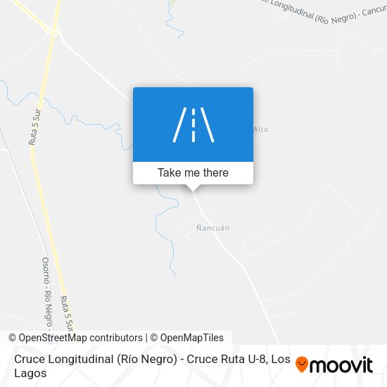 Cruce Longitudinal (Río Negro) - Cruce Ruta U-8 map