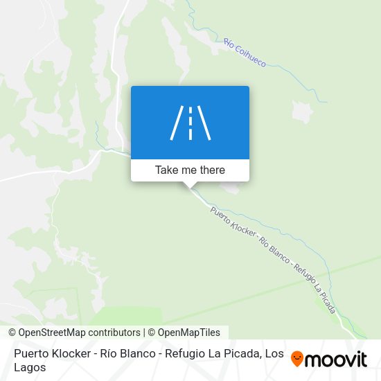 Puerto Klocker - Río Blanco - Refugio La Picada map