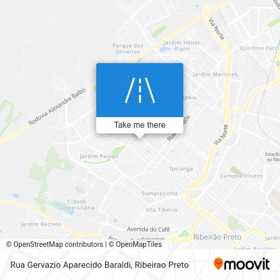 Rua Gervazio Aparecido Baraldi map