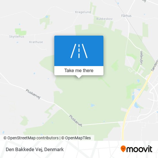 Den Bakkede Vej map