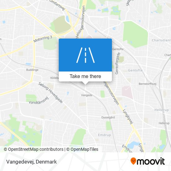 Vangedevej map