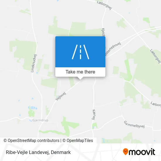 Ribe-Vejle Landevej map