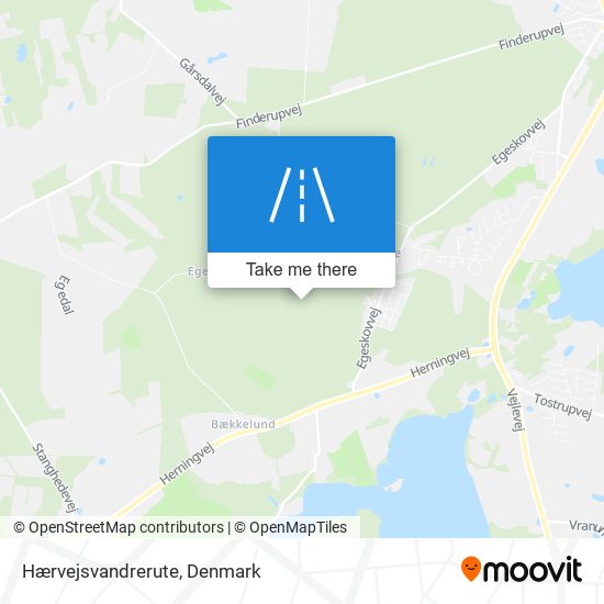 Hærvejsvandrerute map