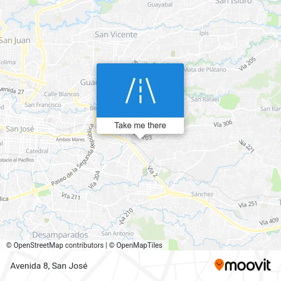 Avenida 8 map