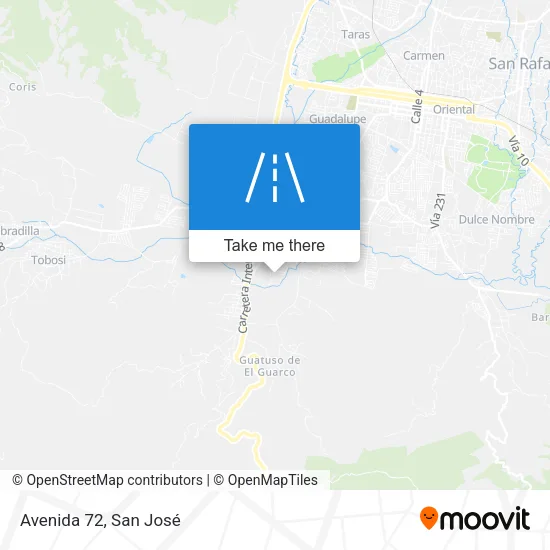 Avenida 72 map