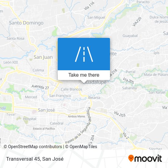Mapa de Transversal 45