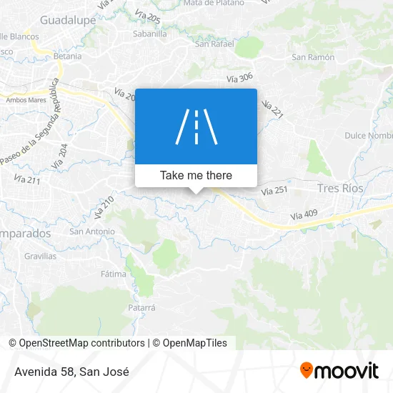 Avenida 58 map