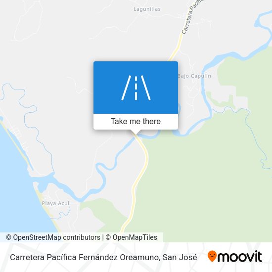 Mapa de Carretera Pacífica Fernández Oreamuno