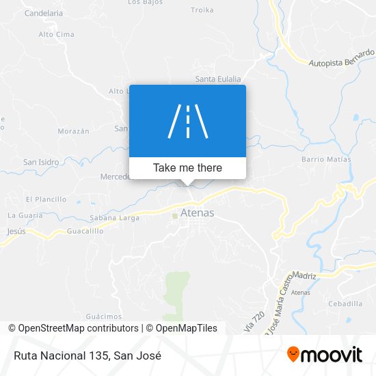 Mapa de Ruta Nacional 135