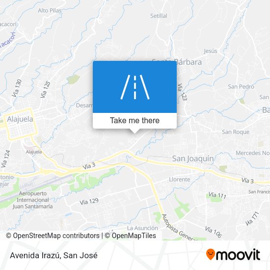Mapa de Avenida Irazú