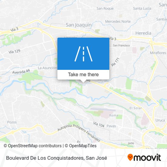 Boulevard De Los Conquistadores map