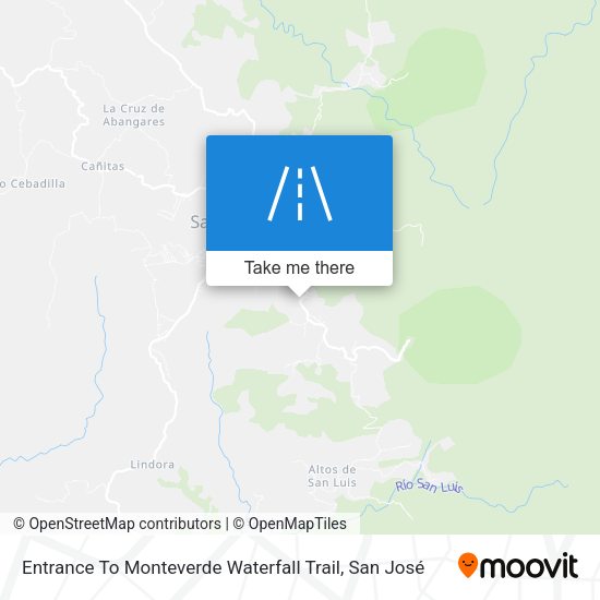 Mapa de Entrance To Monteverde Waterfall Trail