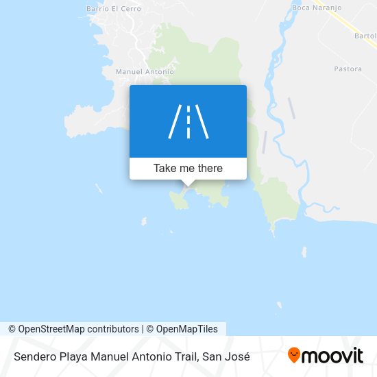Sendero Playa Manuel Antonio Trail map