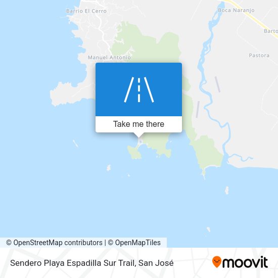 Mapa de Sendero Playa Espadilla Sur Trail
