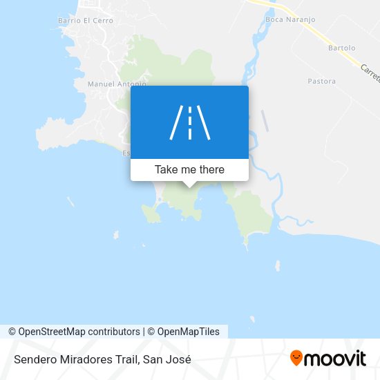 Sendero Miradores Trail map