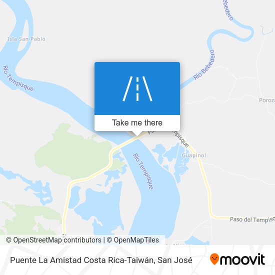 Puente La Amistad Costa Rica-Taiwán map