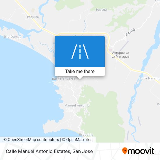 Calle Manuel Antonio Estates map