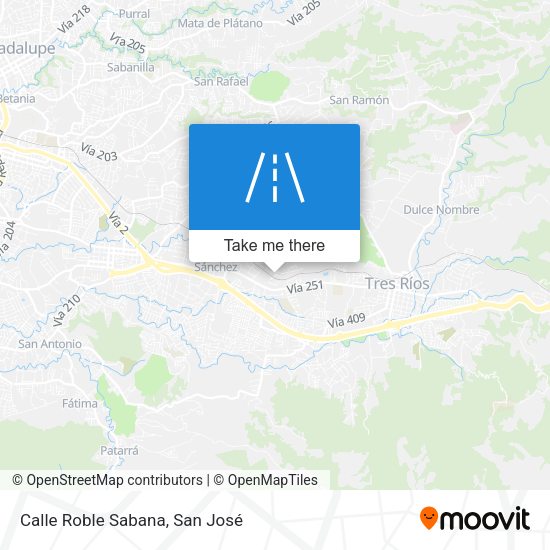 Mapa de Calle Roble Sabana