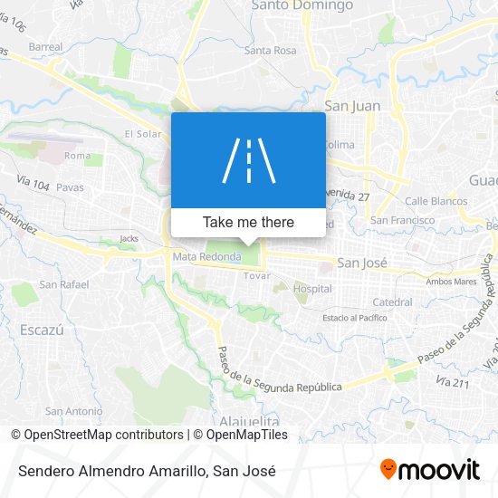Sendero Almendro Amarillo map
