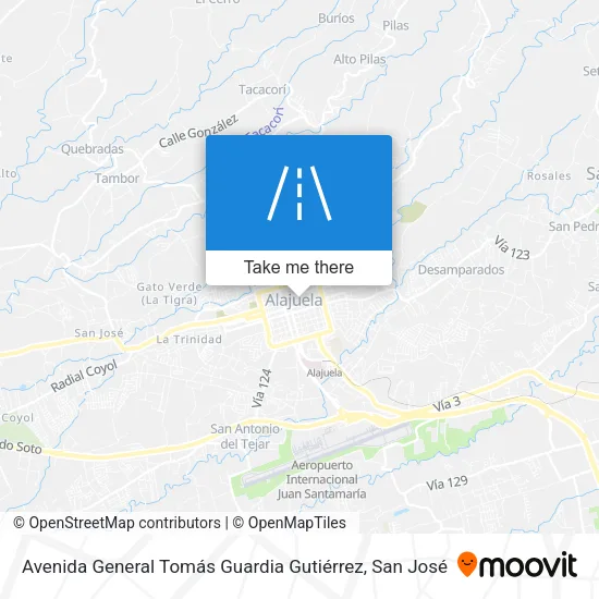 Avenida General Tomás Guardia Gutiérrez map