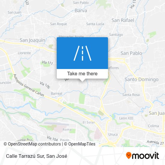 Calle Tarrazú Sur map