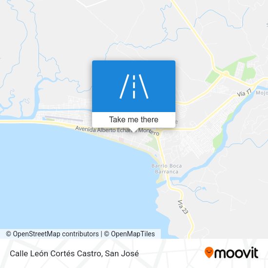 Calle León Cortés Castro map