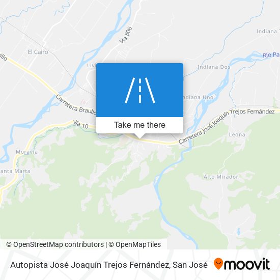 Autopista José Joaquín Trejos Fernández map