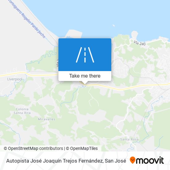 Autopista José Joaquín Trejos Fernández map