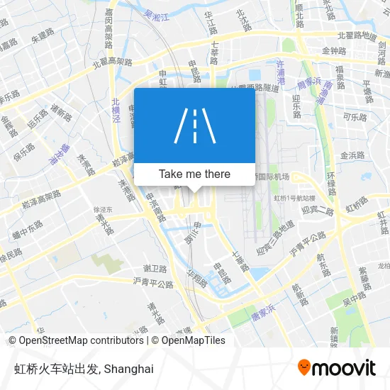 虹桥火车站出发 map