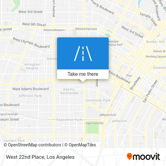 West 22nd Place map