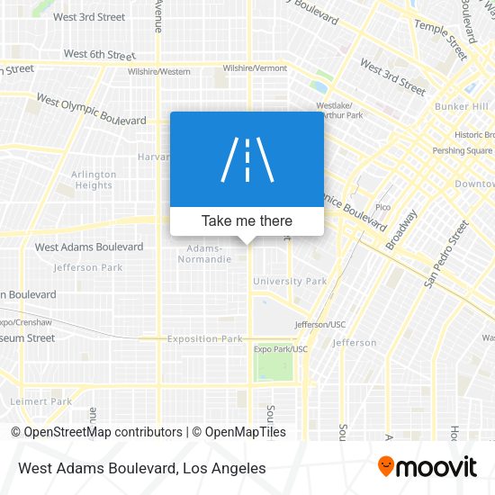 West Adams Boulevard map