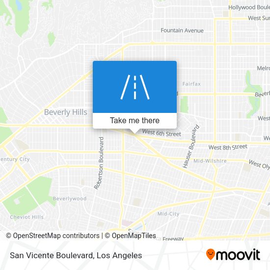 San Vicente Boulevard map