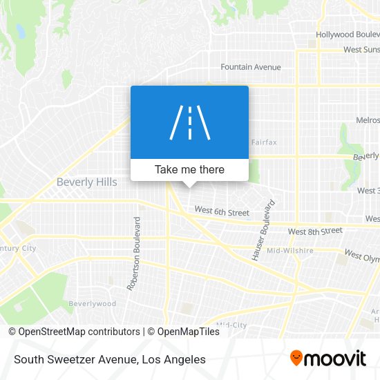 South Sweetzer Avenue map