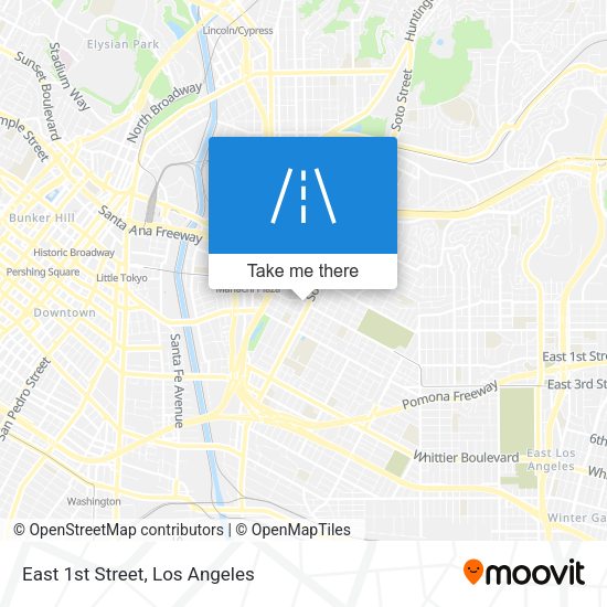 East 1st Street map
