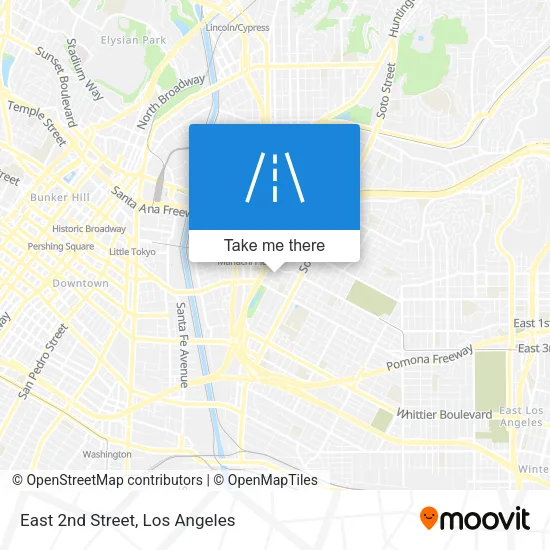 East 2nd Street map