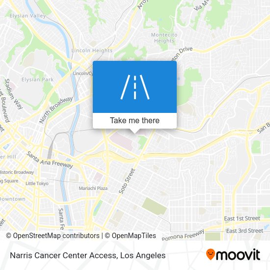 Mapa de Narris Cancer Center Access
