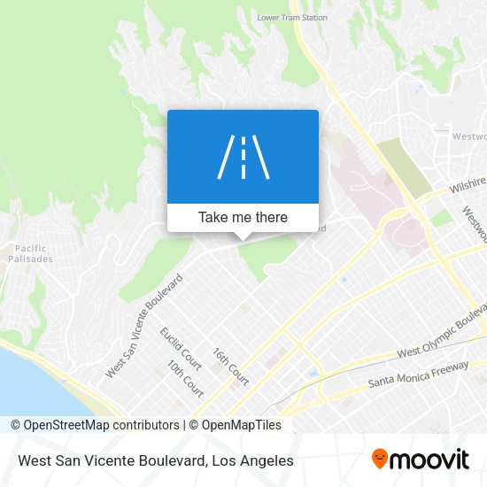 West San Vicente Boulevard map