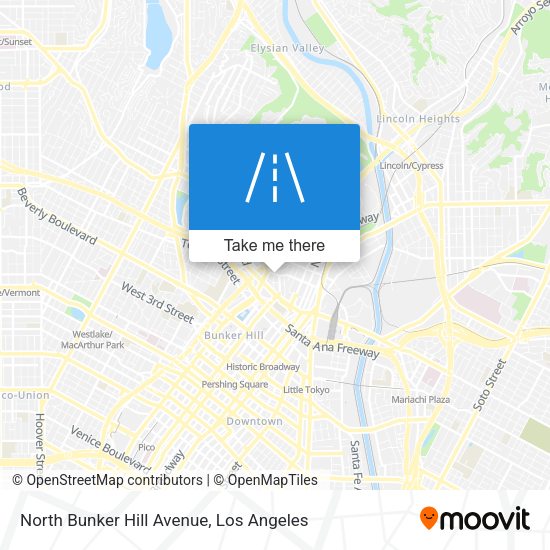 North Bunker Hill Avenue map