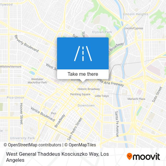 West General Thaddeus Kosciuszko Way map