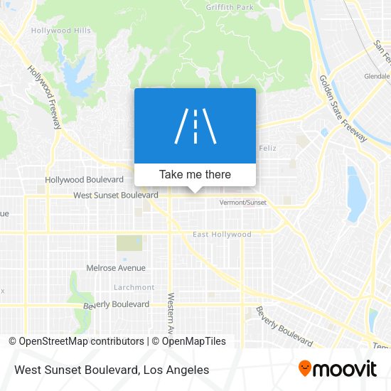 West Sunset Boulevard map